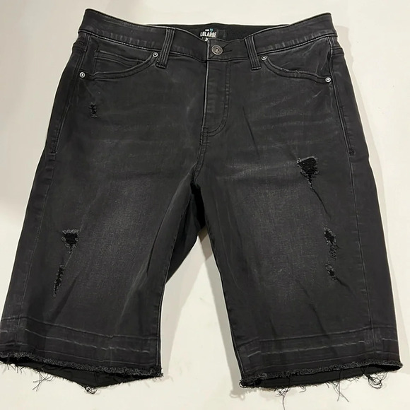 Lularoe - 30, simply comfortable, black denim shorts, distressed - Picture 1 of 6